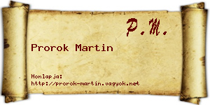 Prorok Martin névjegykártya